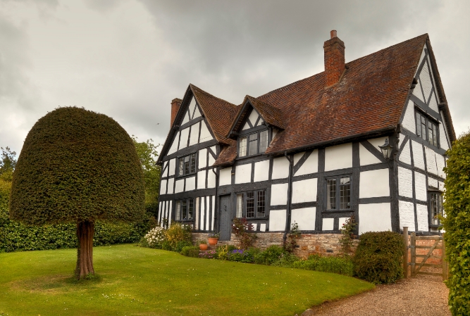 exterior of a home in the tudor style