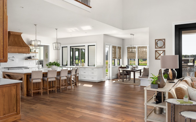 home interior with hardwood floors
