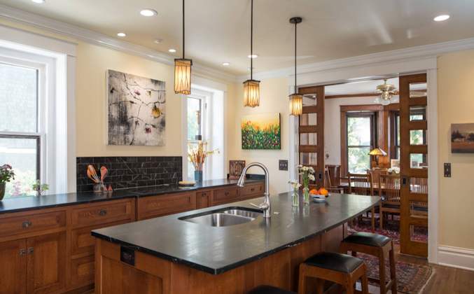 craftsman style renovated kitchen
